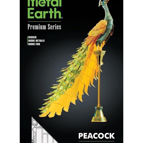Fascinations Metal Earth Peacock Premium Series Model Kit Steel Model ICX112 - Picture 1 of 6